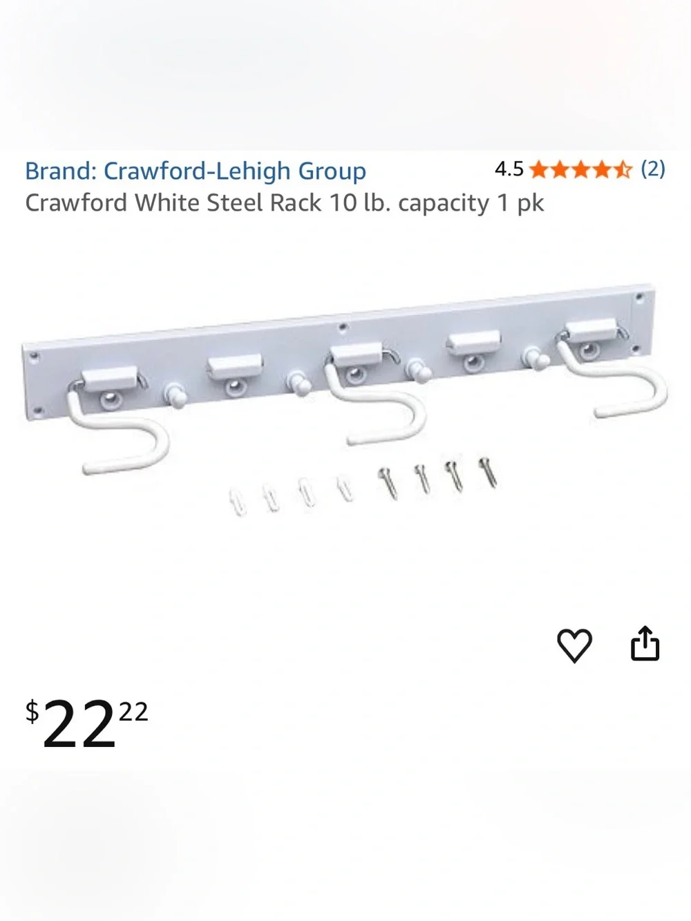 Multi-hook wall organizer in white